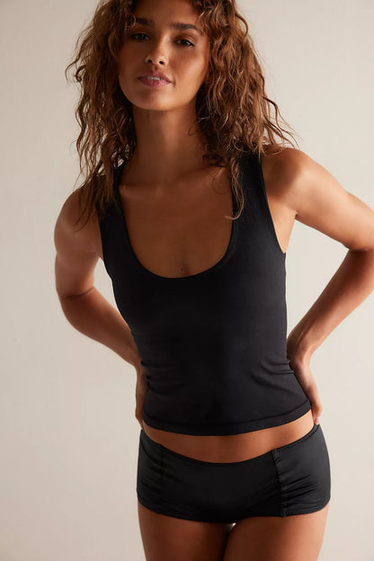 Black Clean Lines Muscle Cami