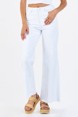 FIONA HIGH RISE WIDE LEG WHITE JEANS