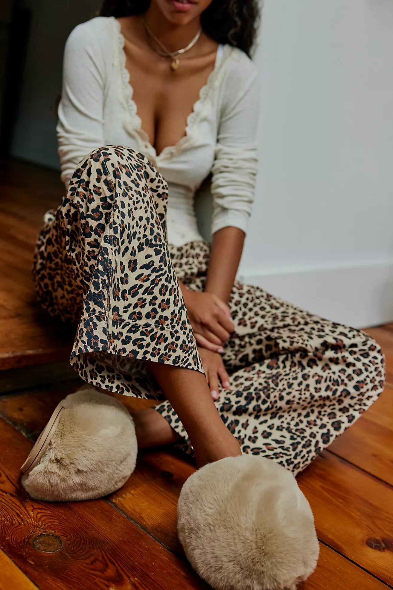 Taupe Snowball Slippers