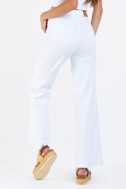 FIONA HIGH RISE WIDE LEG WHITE JEANS