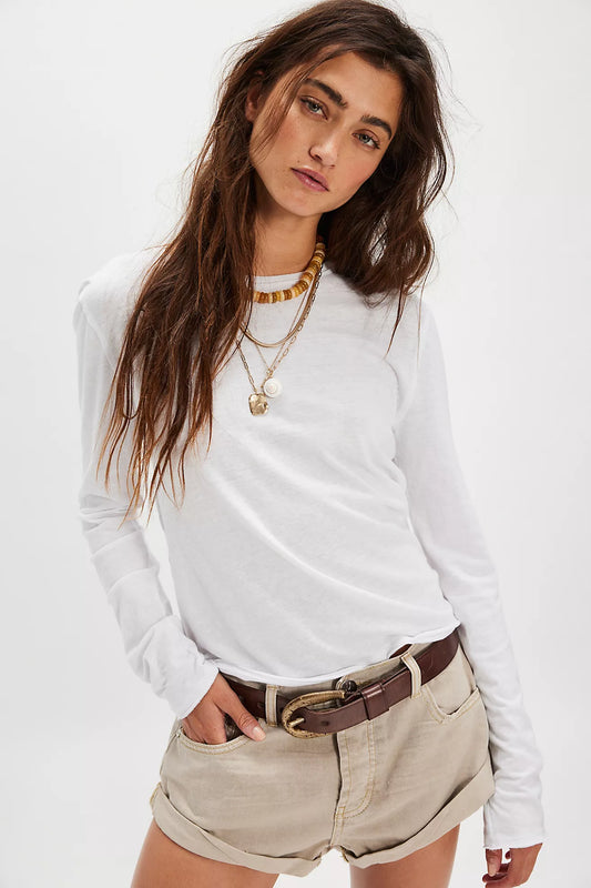 White Nova Tee Shirt Long Sleeve