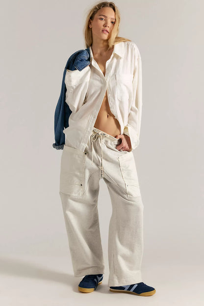 Ivory Linen Button Down Top