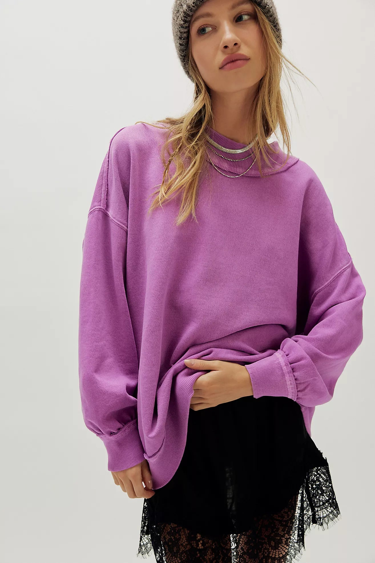 Purple We The Free Palm Springs Pullover