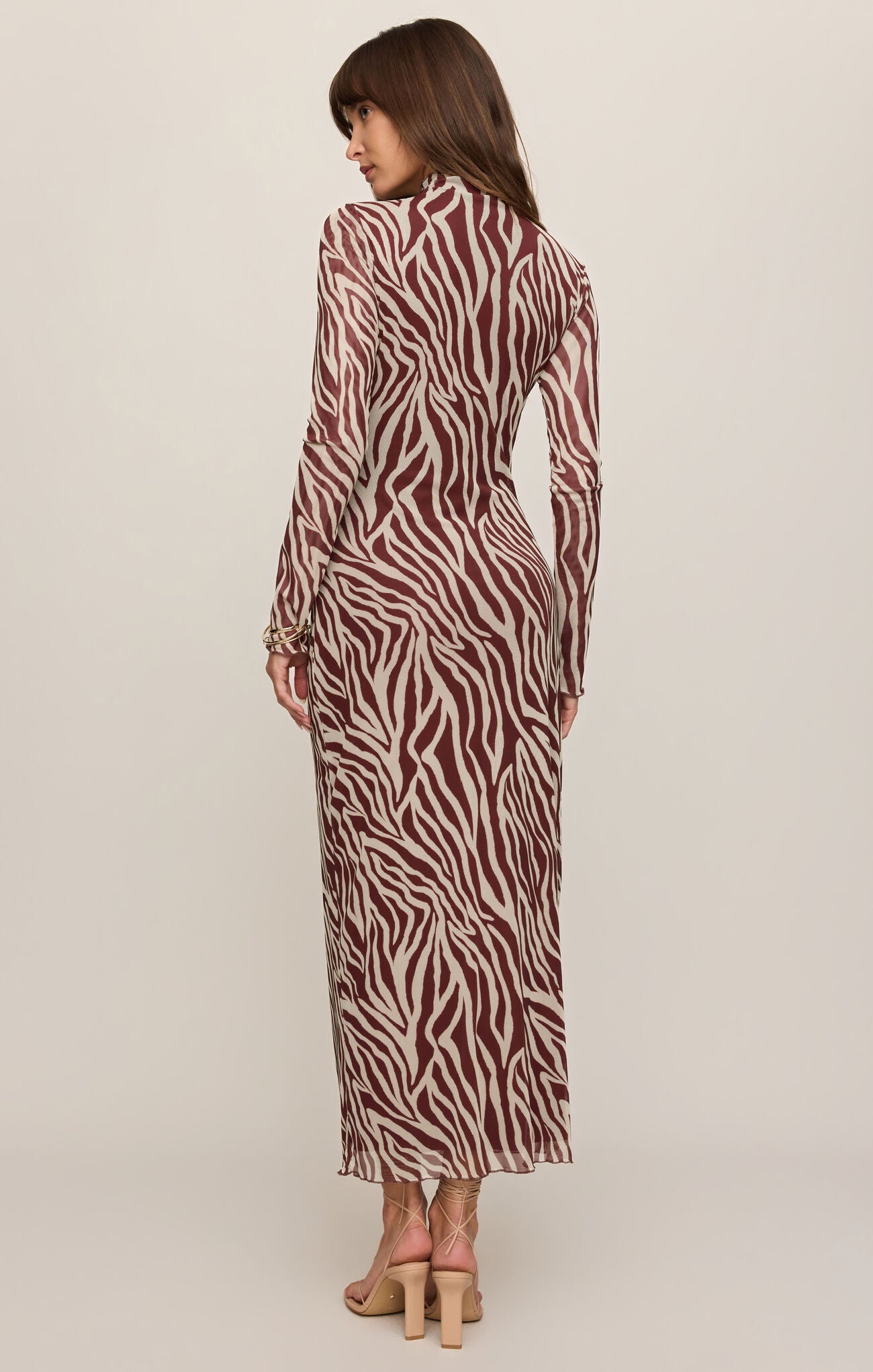 Sevilla Zebra Mesh Midi Dress