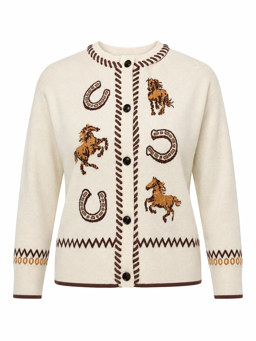 Ivory Camel Western Cardigan