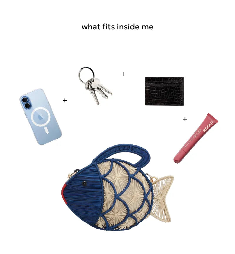Navy Fish Handbag