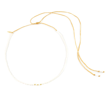 Nica Life Waterproof White and Gold Bead Choker