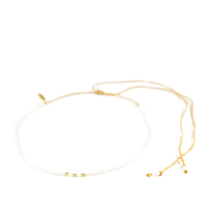 Nica Life Waterproof White and Gold Bead Choker