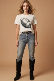 White Football Tee