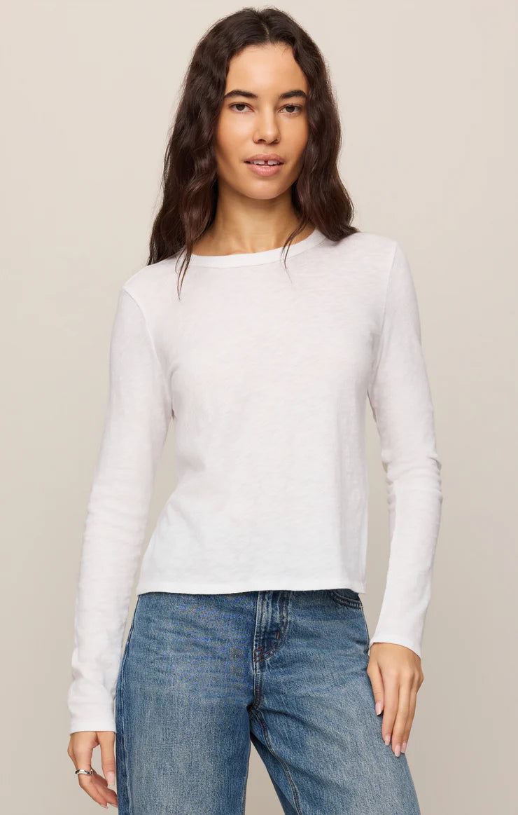 White Junie Long Sleeve Tee