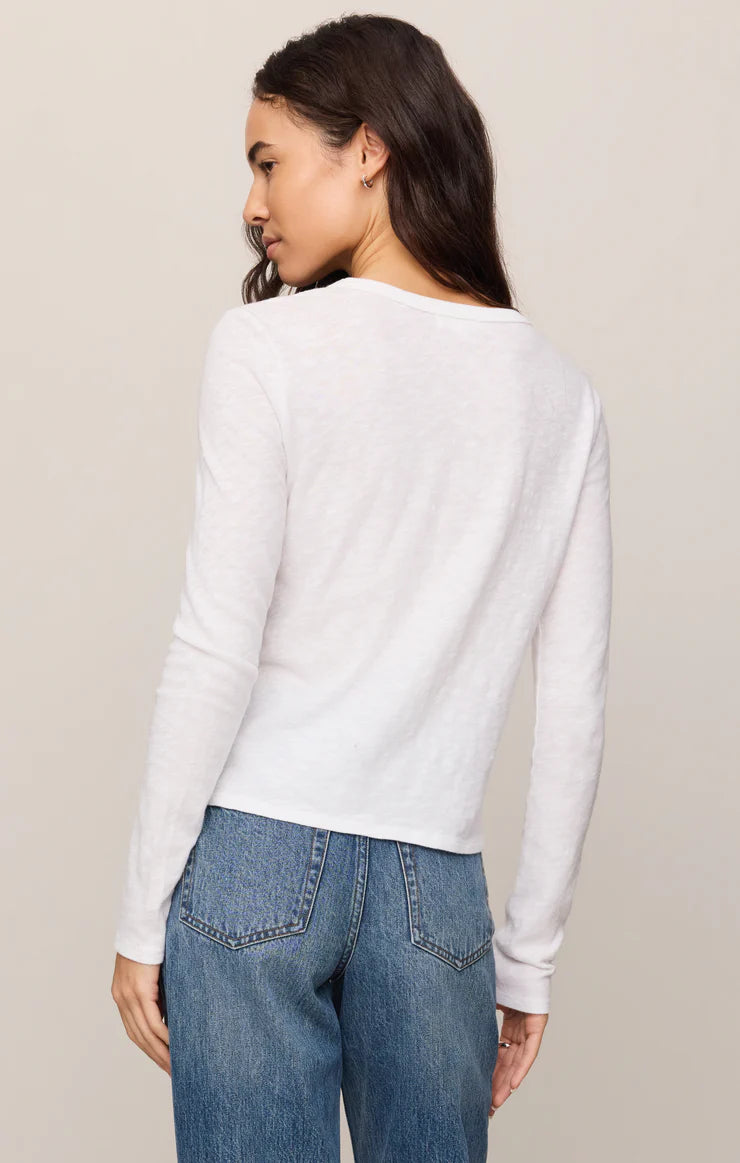 White Junie Long Sleeve Tee