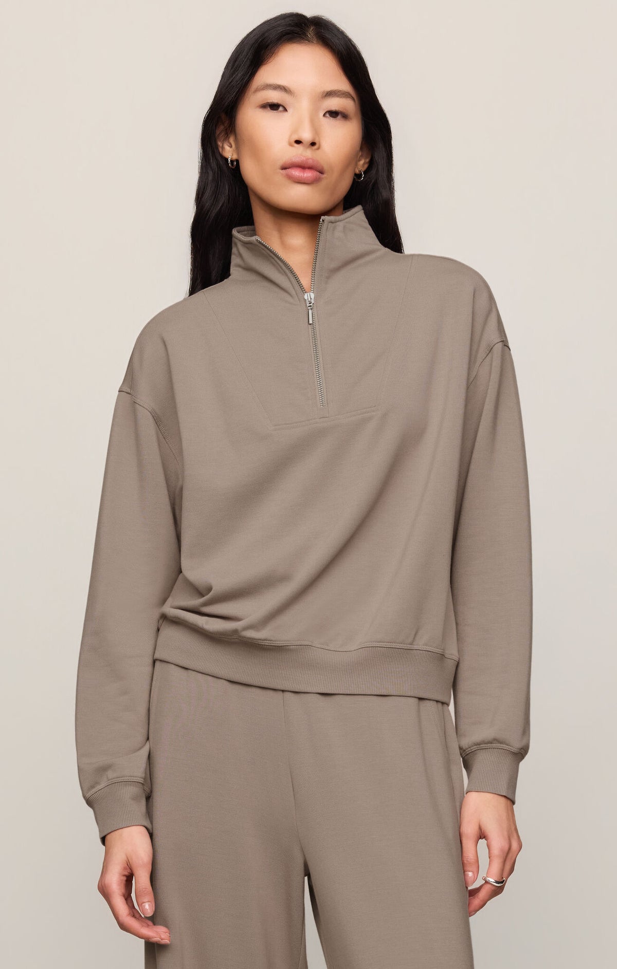 Wild Mushroom Gate Check Modal Sweatshirt