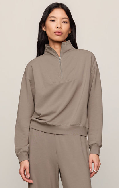 Wild Mushroom Gate Check Modal Sweatshirt